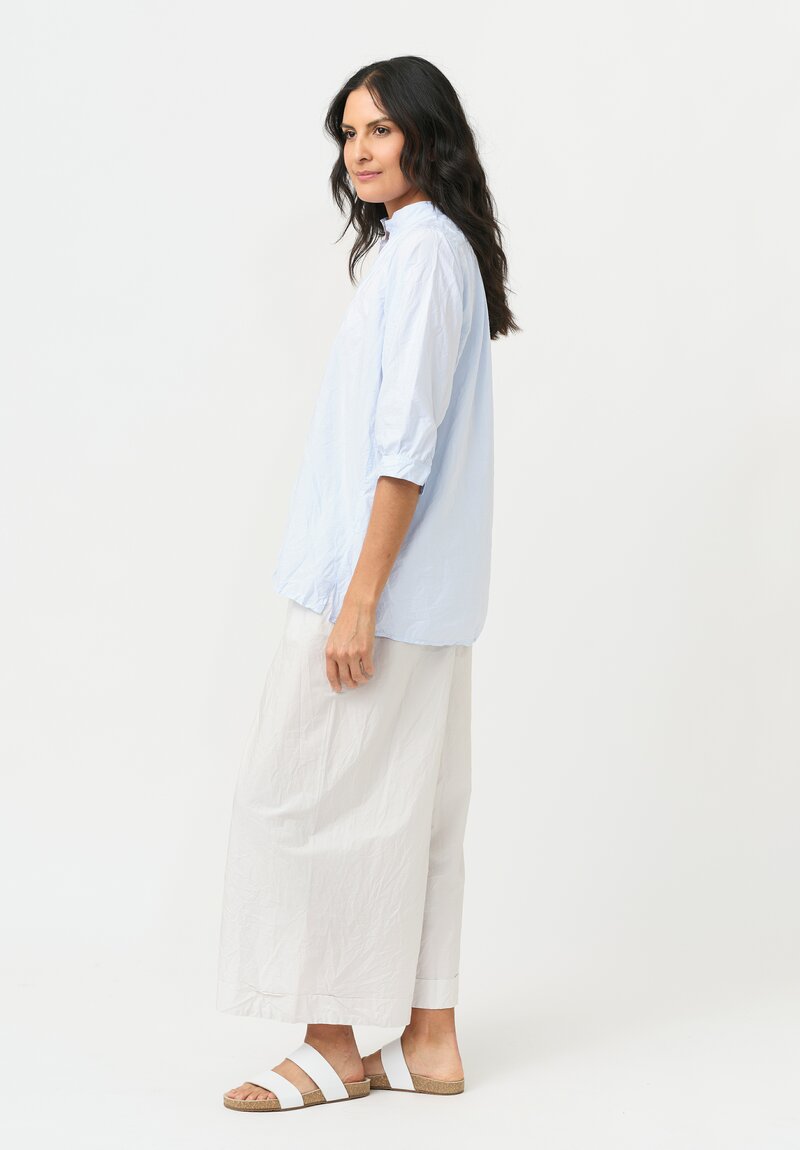 Daniela Gregis Washed Cotton Kora Top in Azzurro Blue