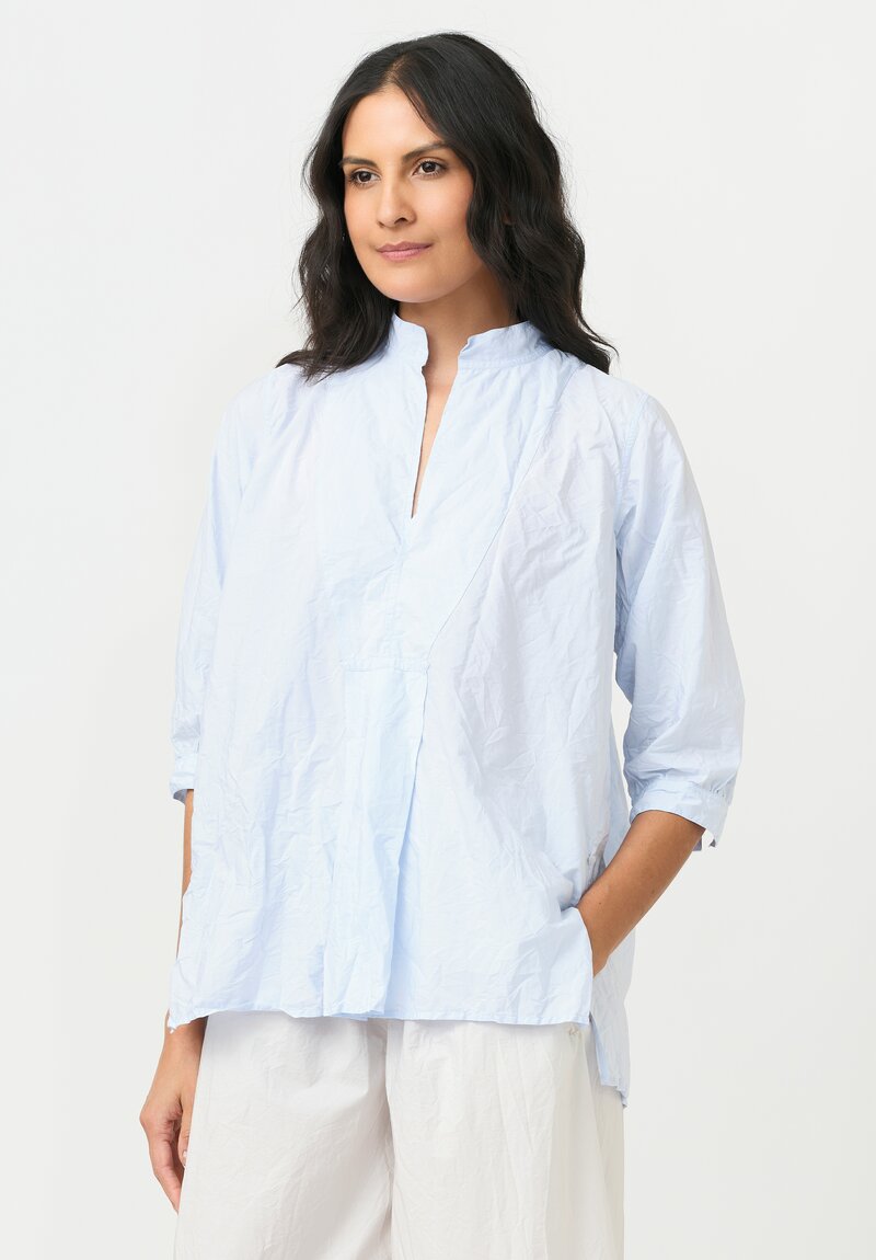 Daniela Gregis Washed Cotton Kora Top in Azzurro Blue