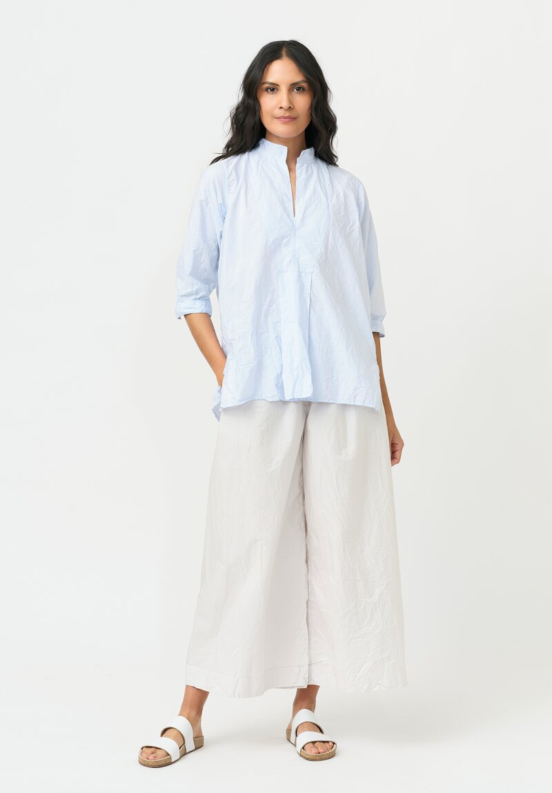 Daniela Gregis Washed Cotton Kora Top in Azzurro Blue