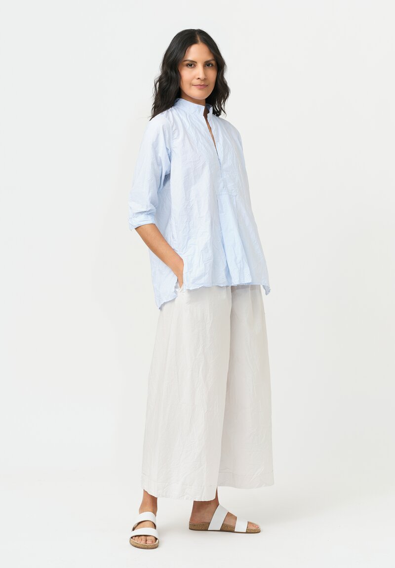Daniela Gregis Washed Cotton Kora Top in Azzurro Blue