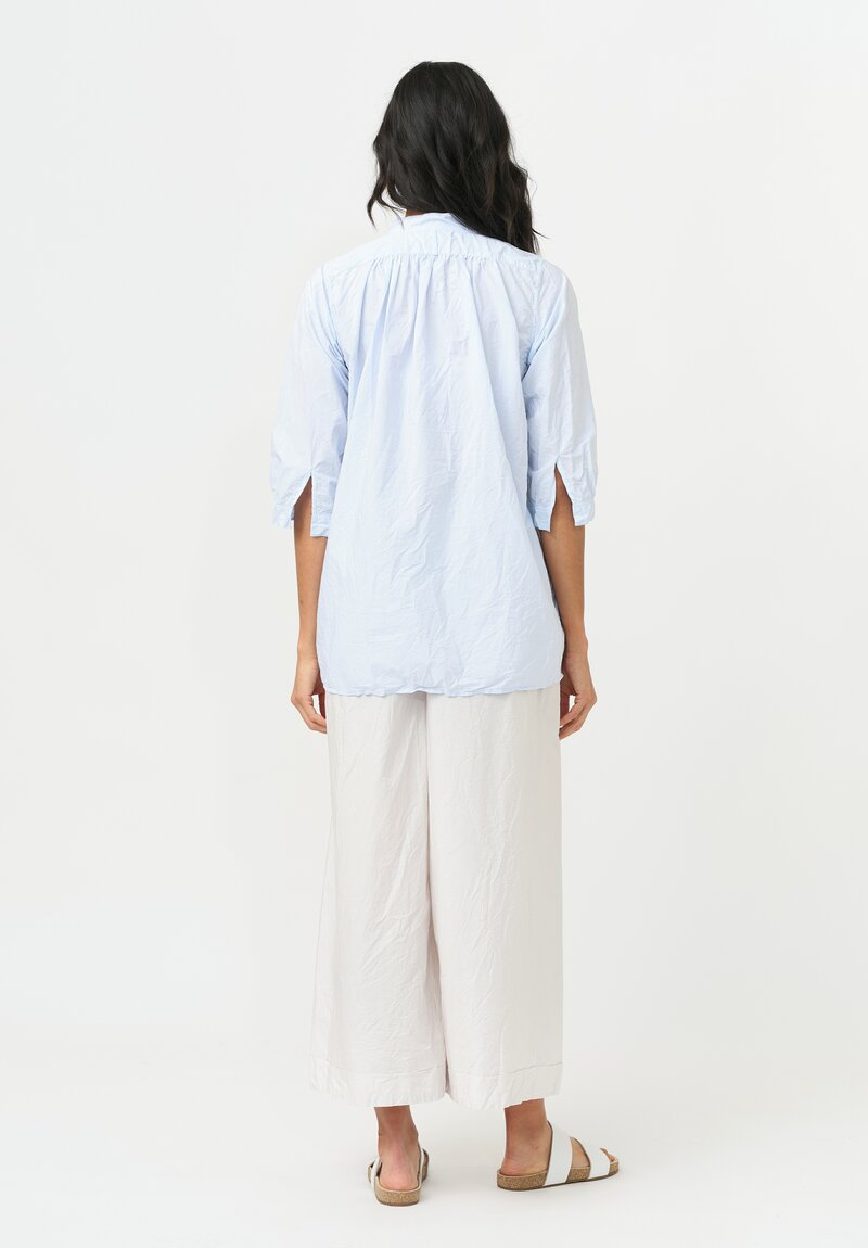 Daniela Gregis Washed Cotton Kora Top in Azzurro Blue