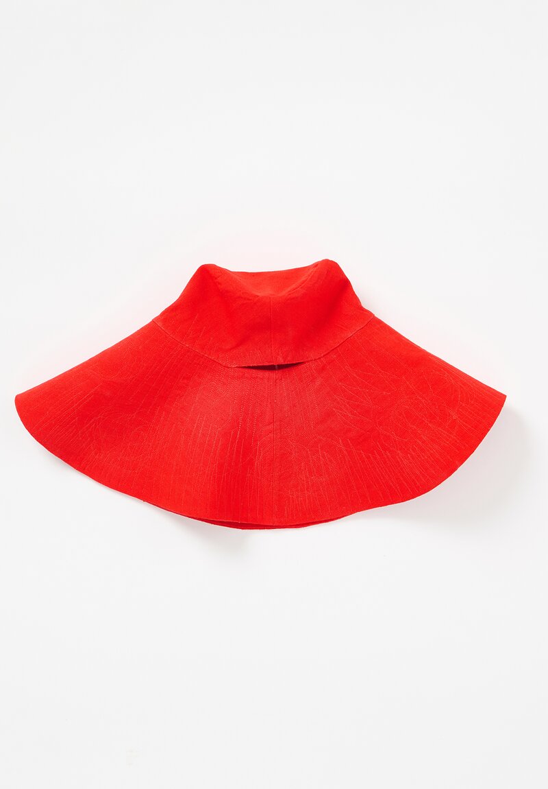 Daniela Gregis Linen Tenda Hat in Rosso Red	