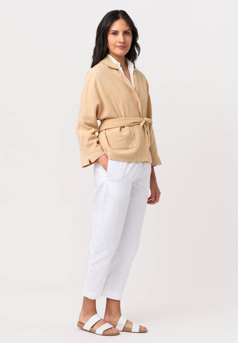 Daniela Gregis Linen Peonia Nido Jacket in Miele Brown