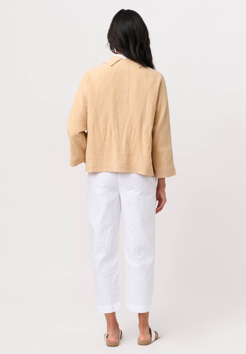 Daniela Gregis Linen Peonia Nido Jacket in Miele Brown