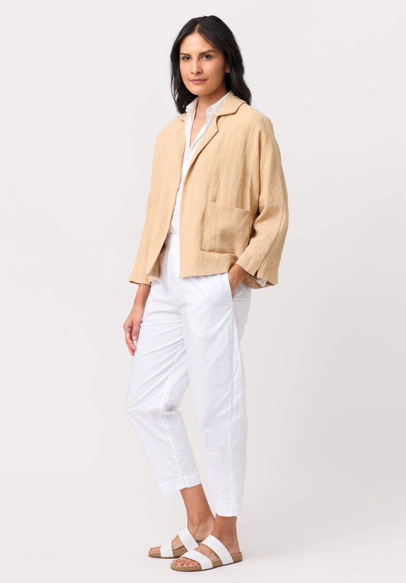 Daniela Gregis Linen Peonia Nido Jacket in Miele Brown