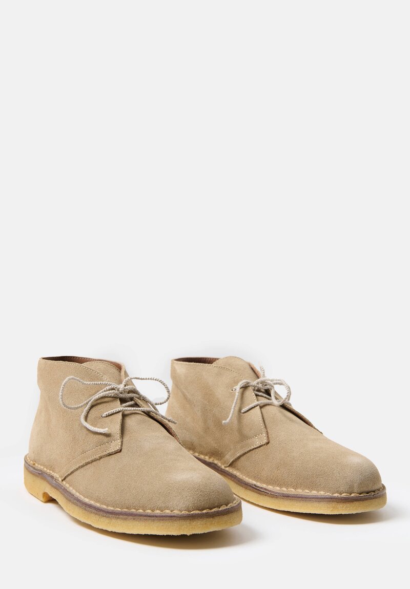 Daniela Gregis Suede Polacchino Short Ankle Boot in Fango Natural	