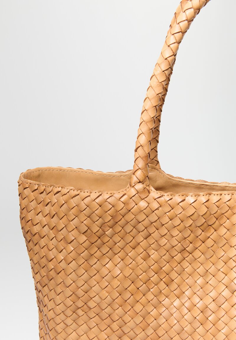 Officine Creative Large Woven Leather Class Tote Bag in Gobi Brown	