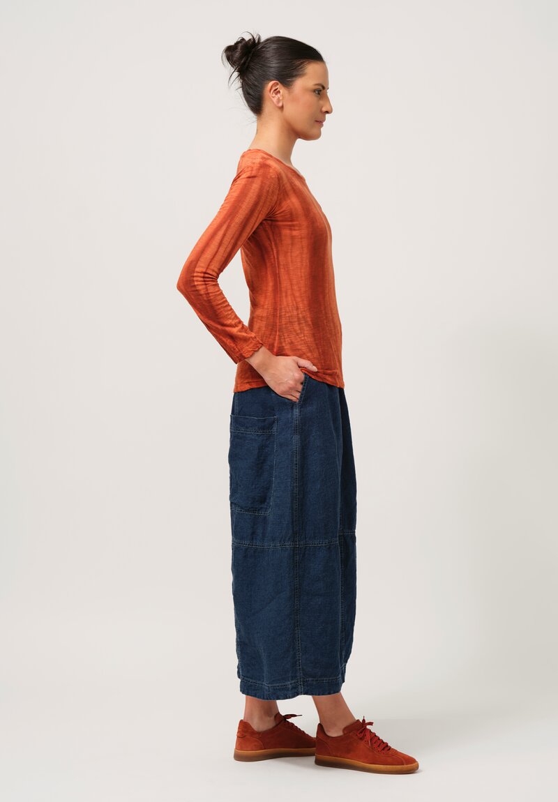 Gilda Midani Linen Egg Pants in Medium Blue