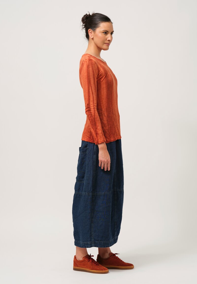 Gilda Midani Linen Egg Pants in Medium Bluev