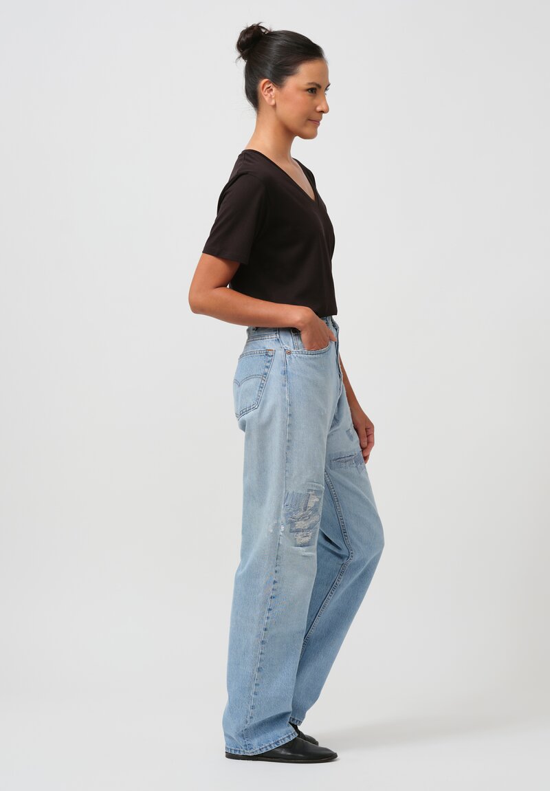 Re/Done Cotton 90's Jean in Light Wash Indigo	