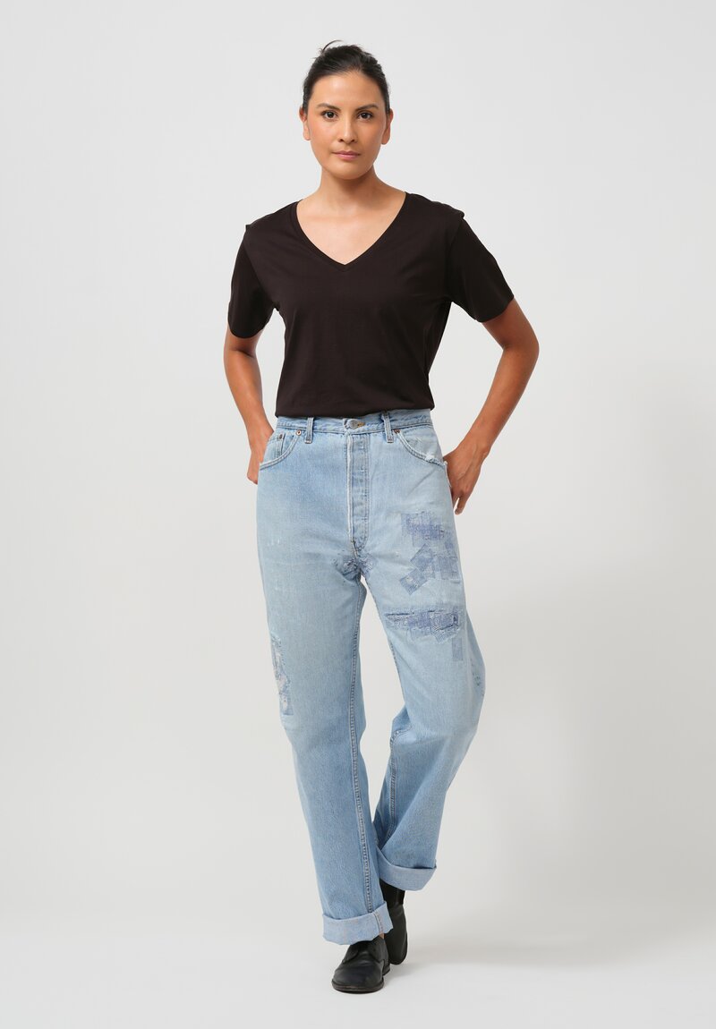 Re/Done Cotton 90's Jean in Light Wash Indigo	