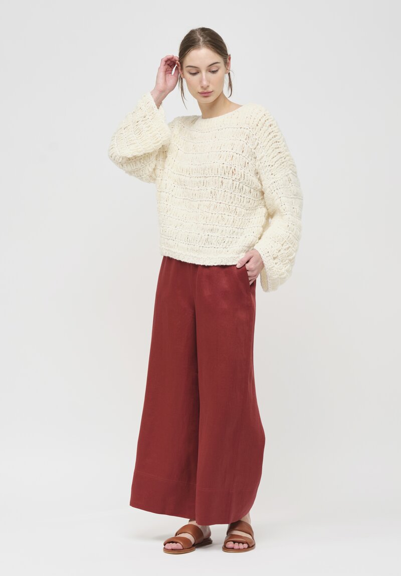 Iris Von Arnim Hand Knit Tory Sweater in Ecru Cream	