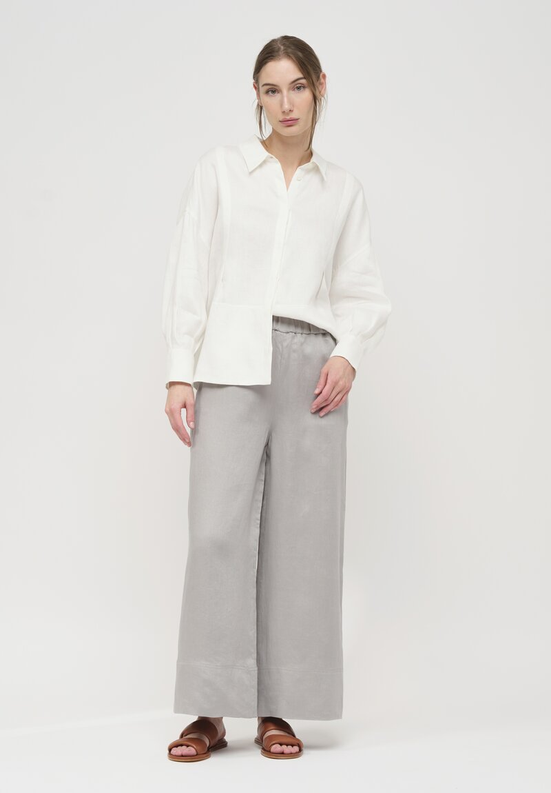 Iris Von Arnim Linen Laurentina Pants in Chrome Grey	
