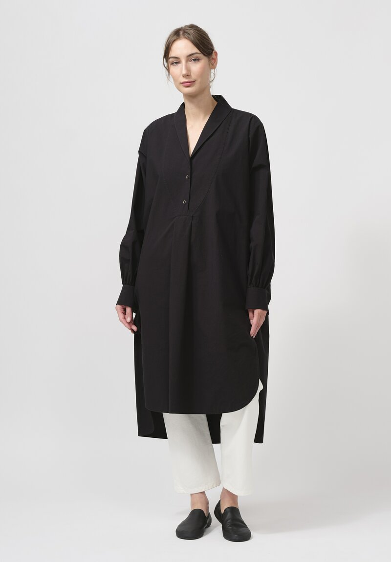 The Row Cotton Elinor Shirt Dress in Black	