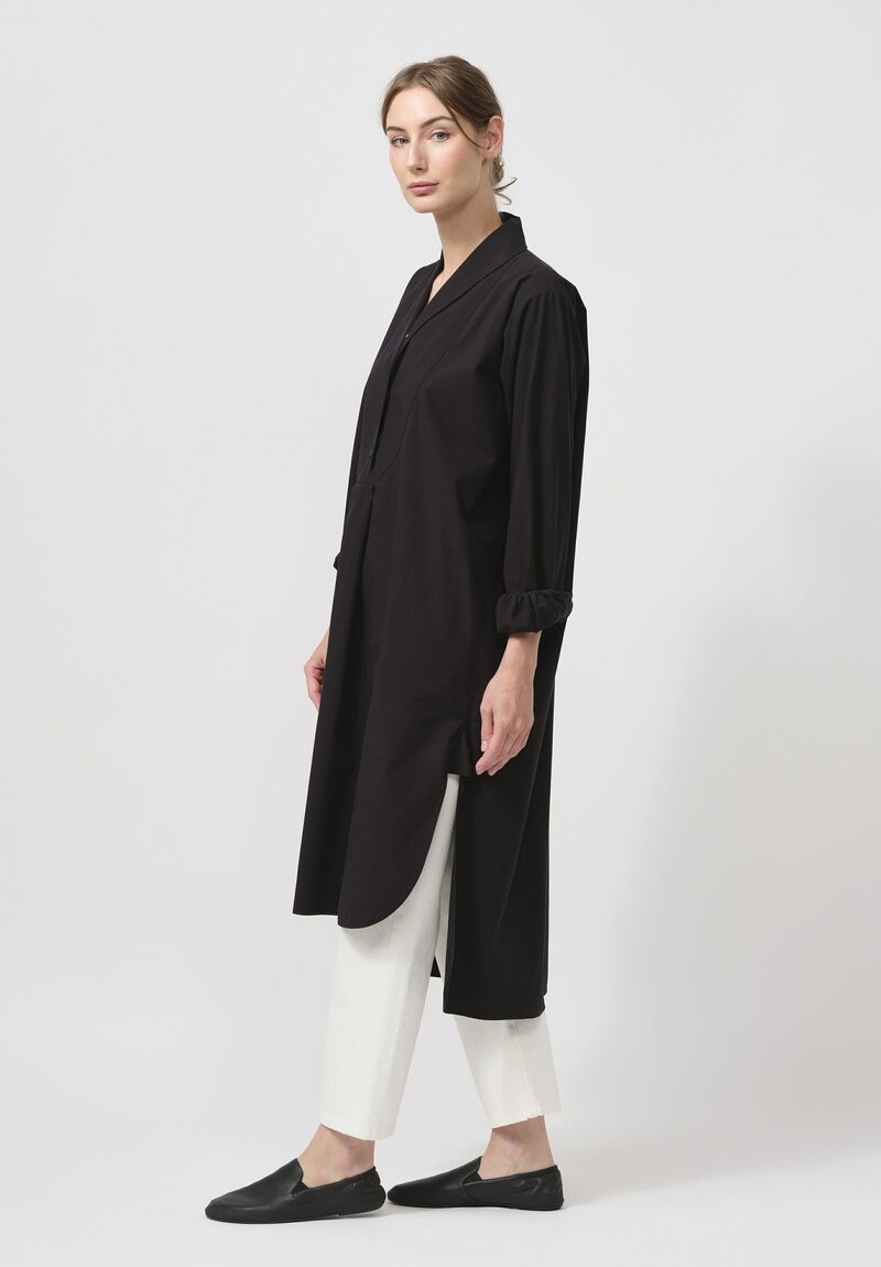 The Row Cotton Elinor Shirt Dress in Black	