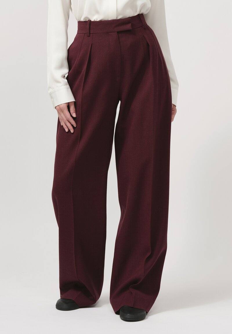 The Row Antone Pants in Burgudy Red	