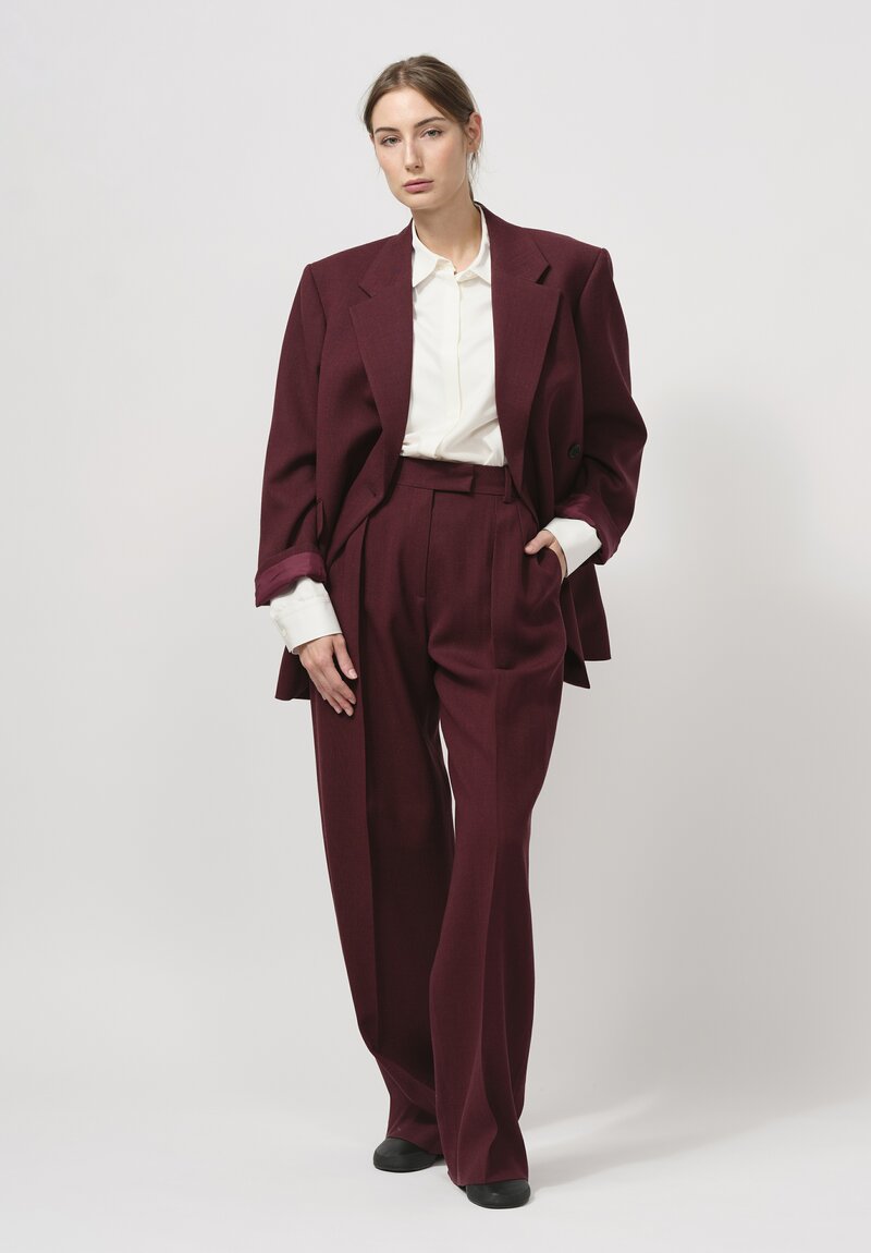 The Row Antone Pants in Burgudy Red	