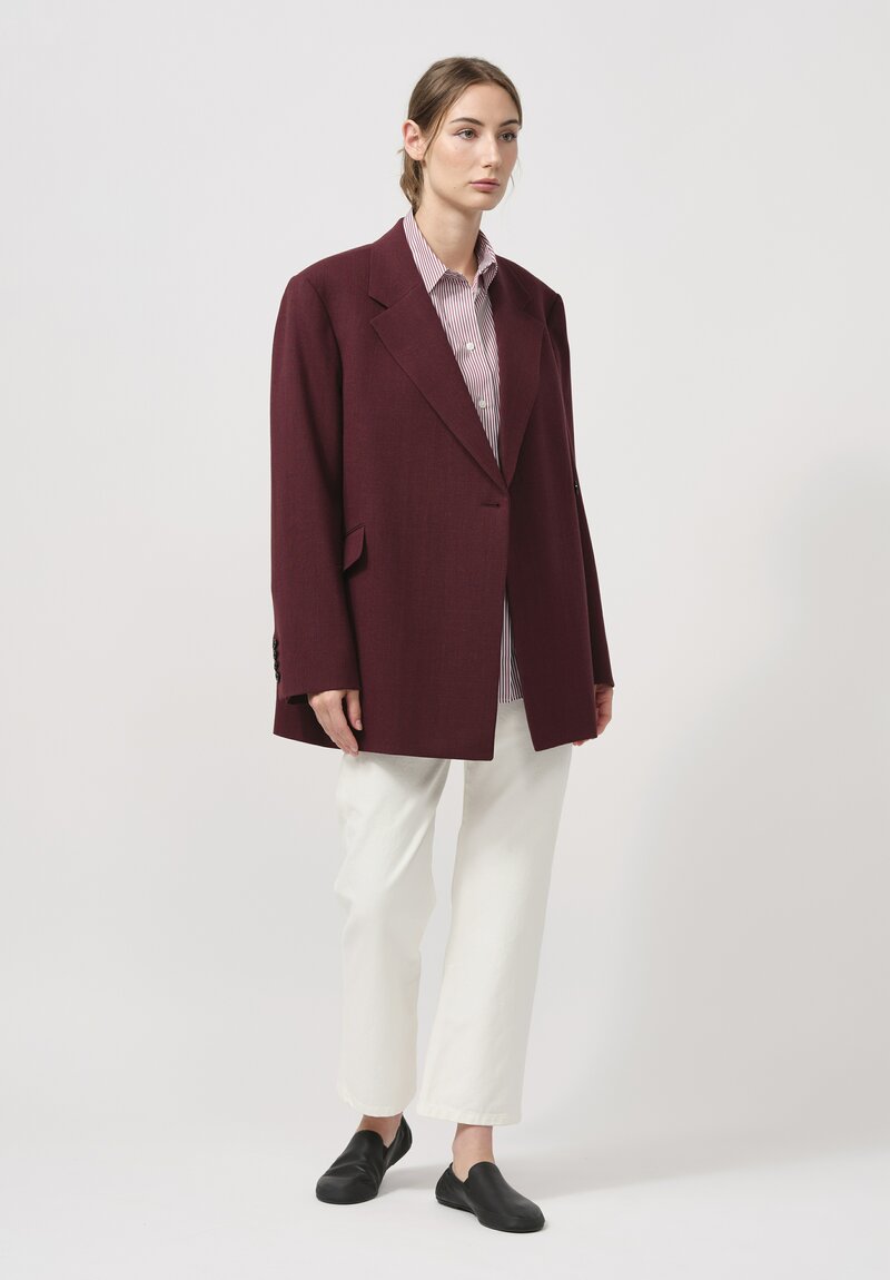 The Row Azul Jacket in Burgundy Red	