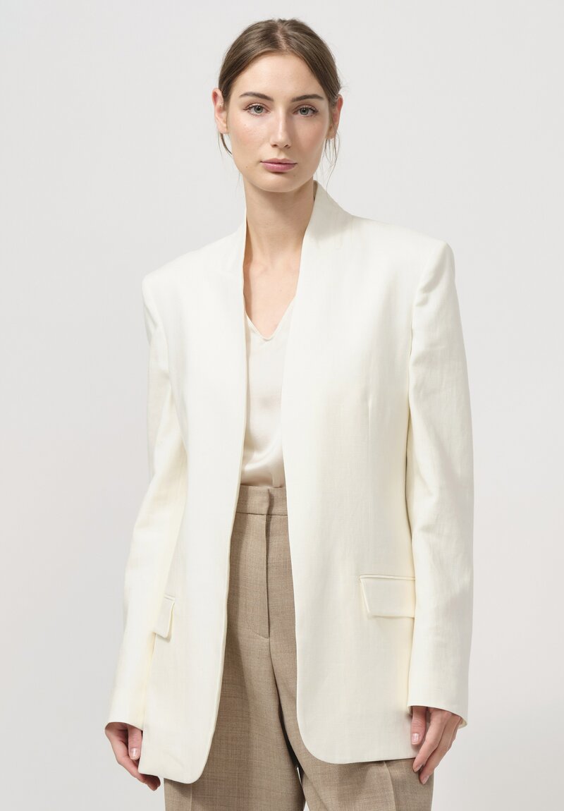 The Row Linen Harvy Jacket in Off White	