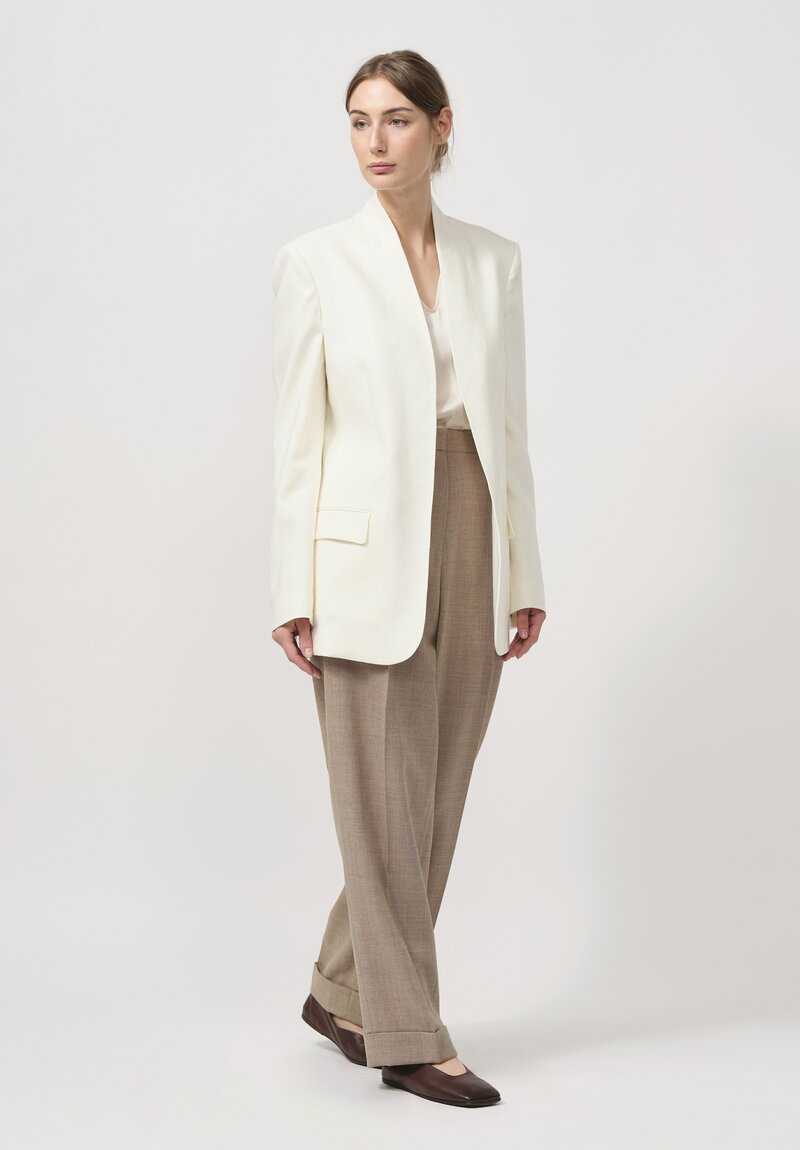 The Row Linen Harvy Jacket in Off White	