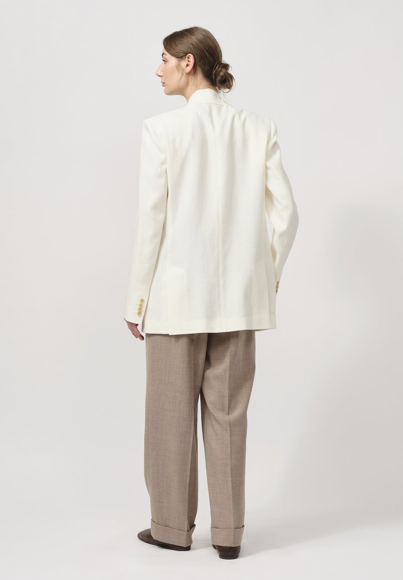 The Row Linen Harvy Jacket in Off White	