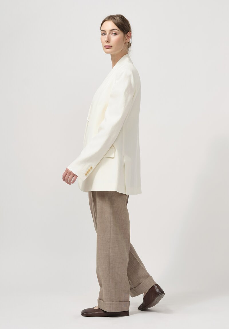 The Row Linen Harvy Jacket in Off White	