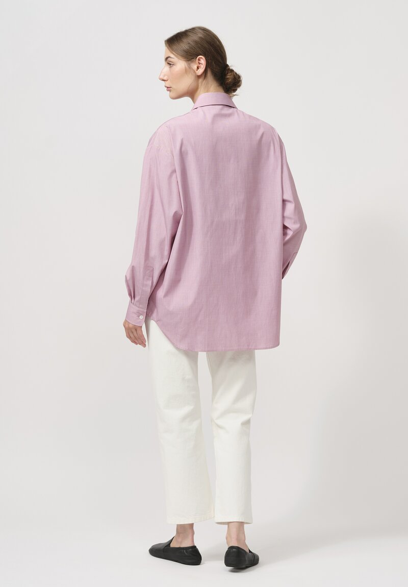 The Row Cotton Attica Shirt in Light Brick Red	