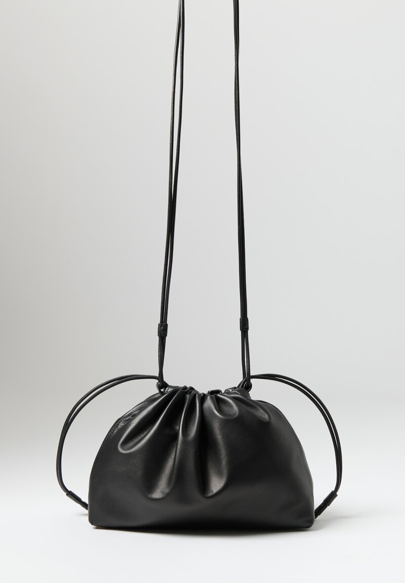 The Row Leather Angy Shoulder Bag in Black	
