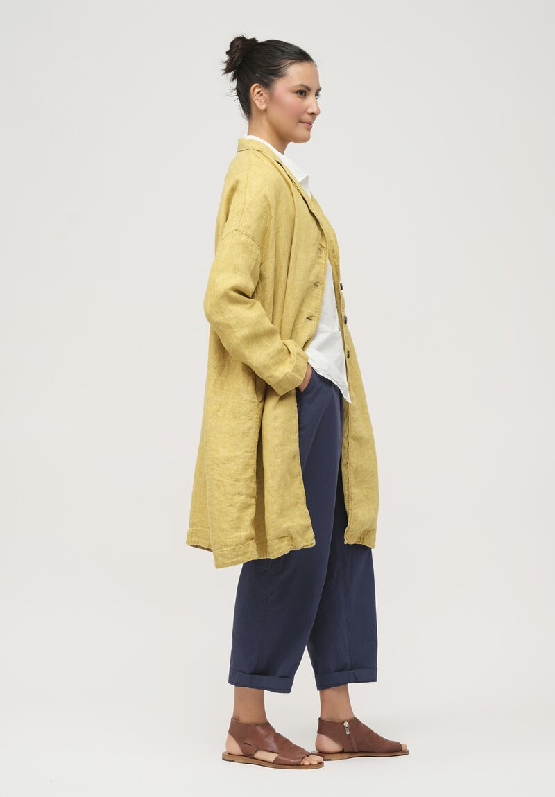 Album di Famiglia Linen Easy Coat in Sun Yellow	