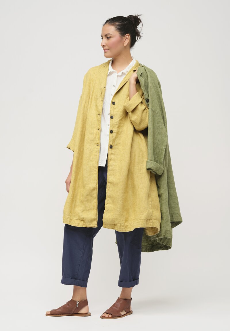 Album di Famiglia Linen Easy Coat in Sun Yellow	