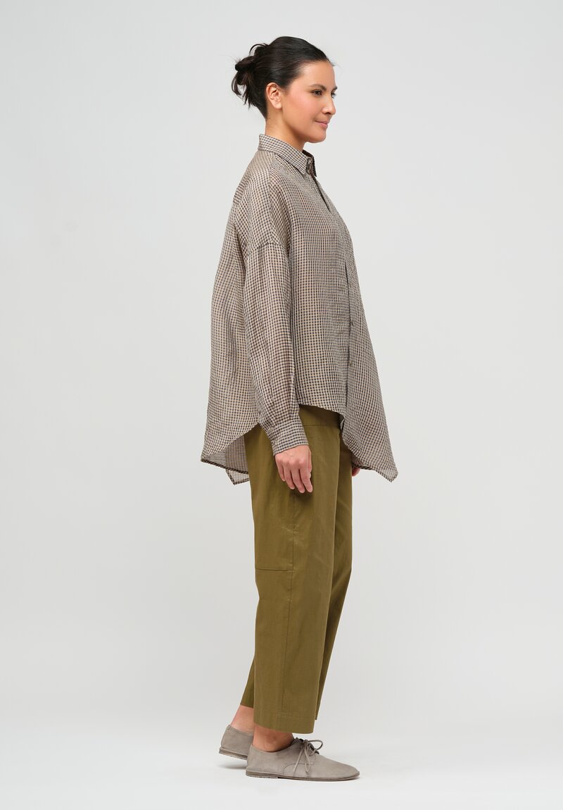 Peter O. Mahler Linen Stretch Cargo Pants in Bamboo