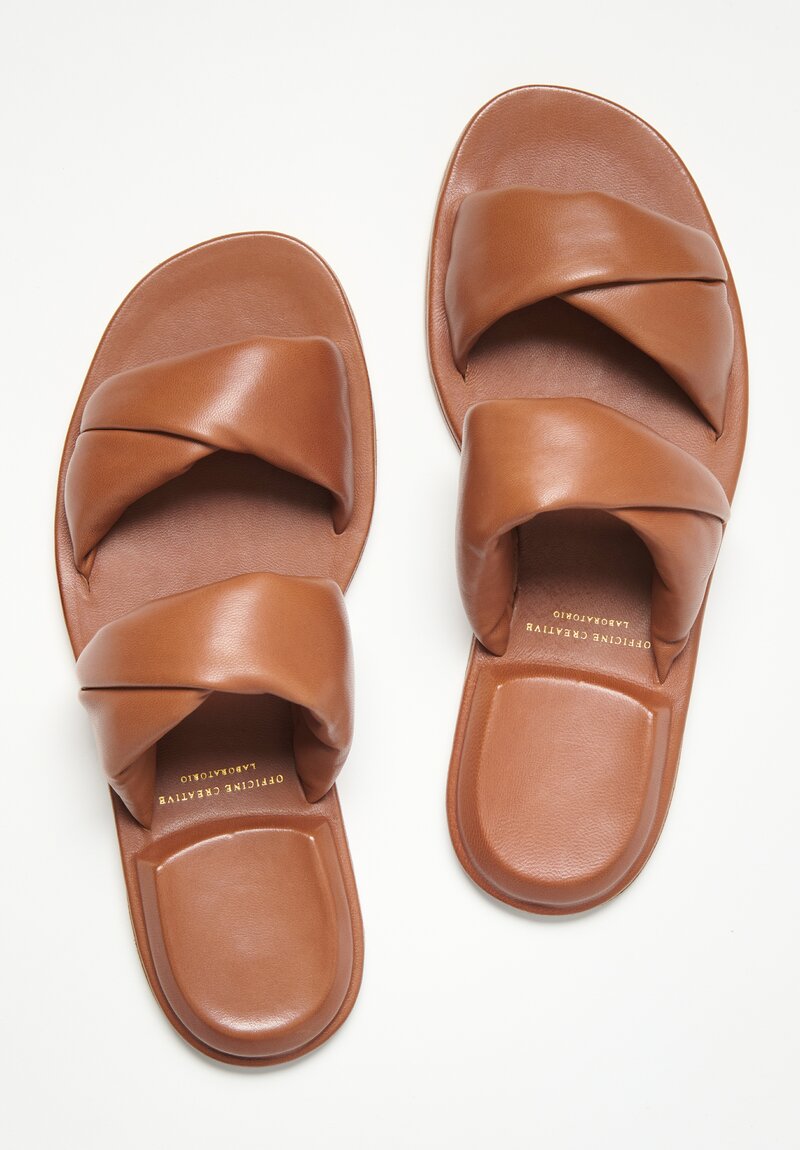 Officine Creative Leather Cybille Sandals in Guanteria Toffee Brown	