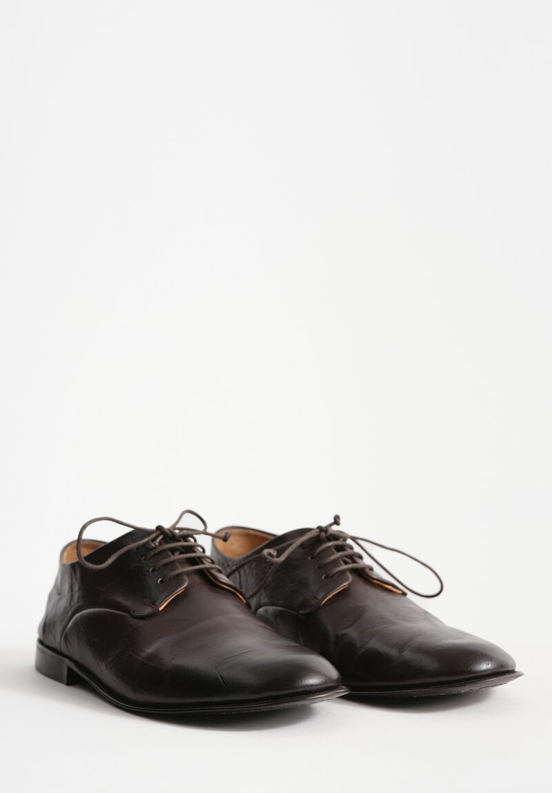 Marsèll Leather Stucco Derby in Dark Brown	