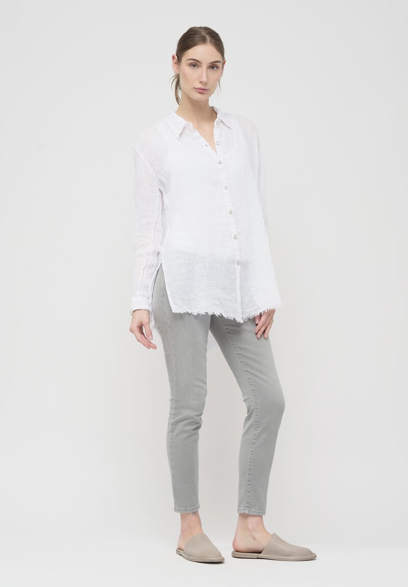Jaga Linen Capri Shirt in White	