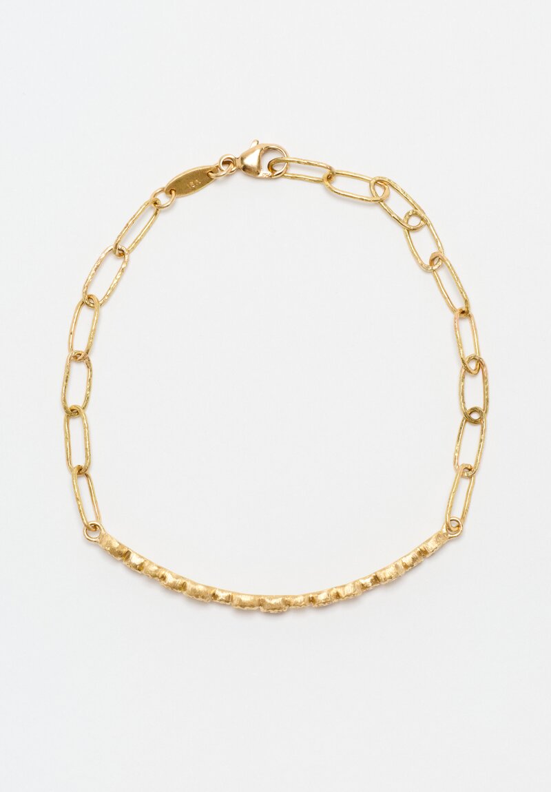 Yasuko Azuma 18K Hammered Gold Diamond Bubble Chain Bracelet