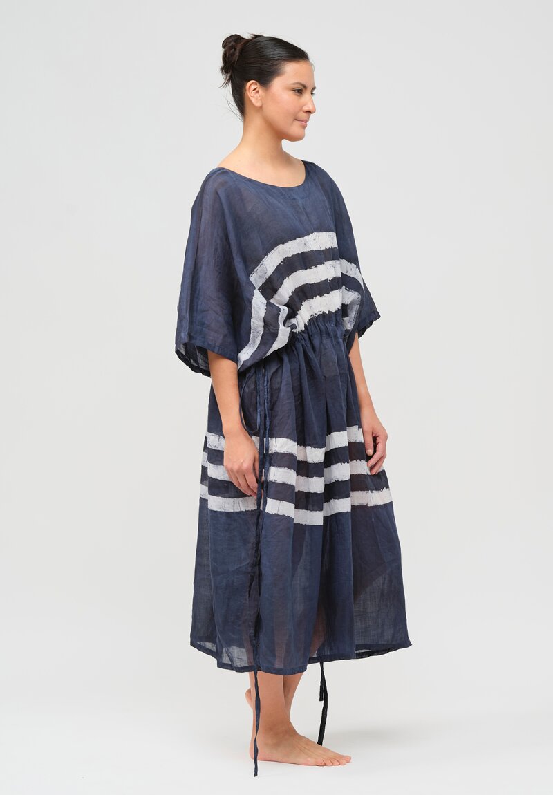 Gilda Midani Linen Pool Dress in Blue & White Stripe	