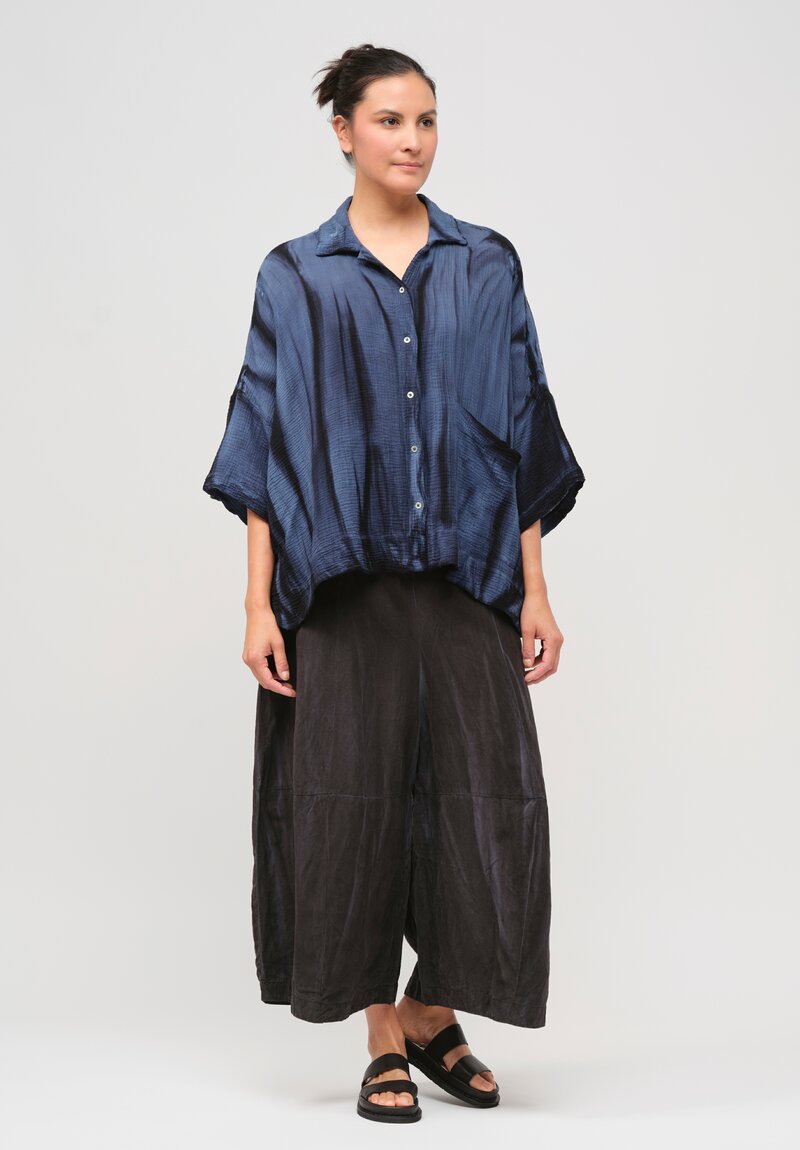 Gilda Midani Cotton Gauze River Shirt in Marble Blue