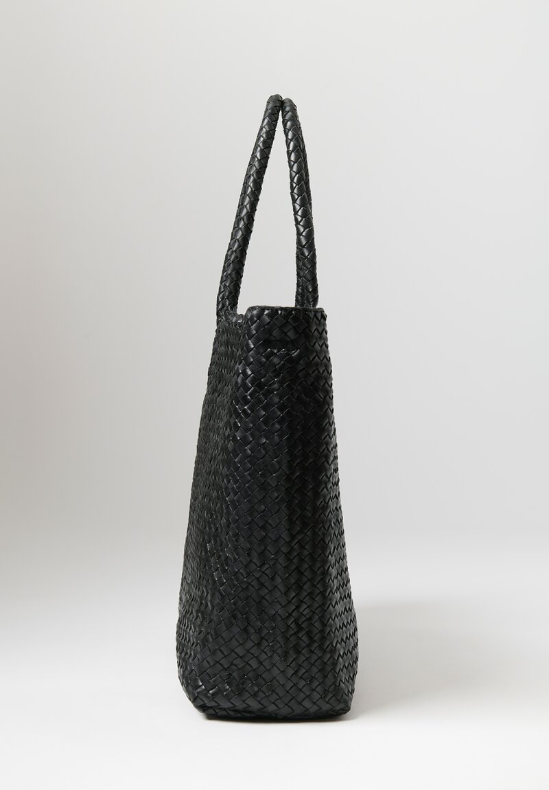 Officine Creative Large Woven Leather Class Tote Bag in Nero	