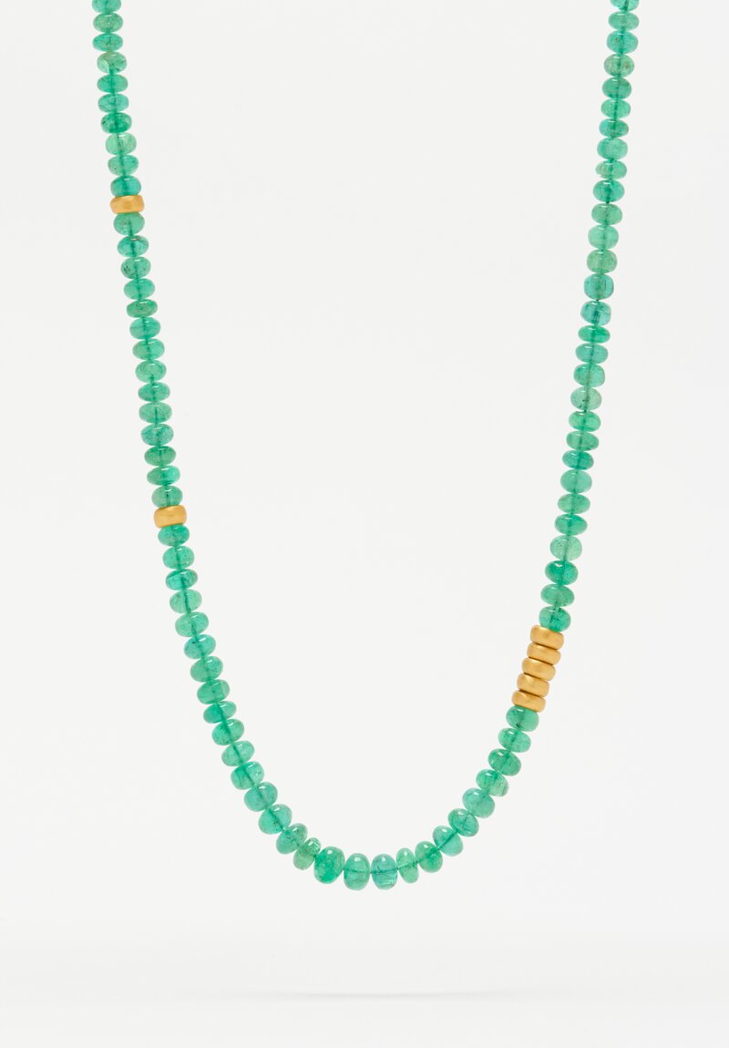 Lika Behar 24K, 'Sarah' Necklace With Cabochon Emerald Beads	