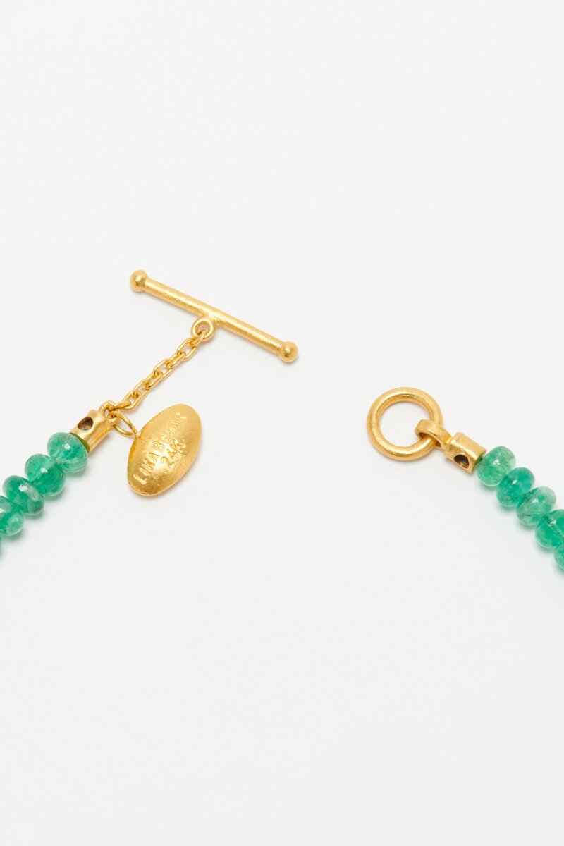 Lika Behar 24K, 'Sarah' Necklace With Cabochon Emerald Beads	