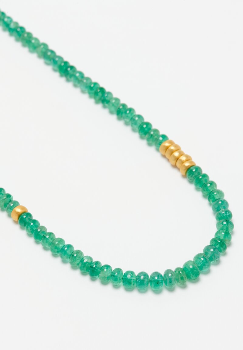 Lika Behar 24K, 'Sarah' Necklace With Cabochon Emerald Beads	