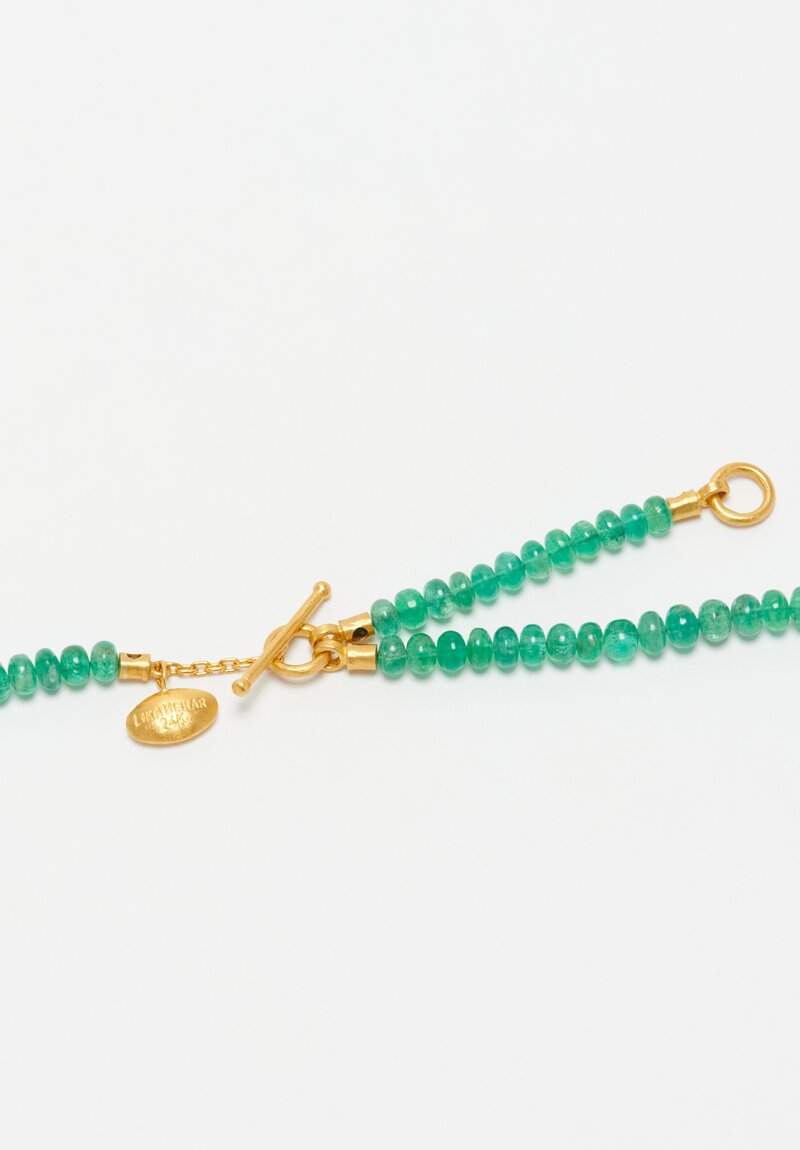 Lika Behar 24K, 'Sarah' Necklace With Cabochon Emerald Beads	