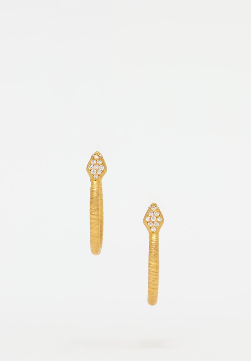 Lika Behar 22K, Diamond 'Snake' Hoop Earrings	