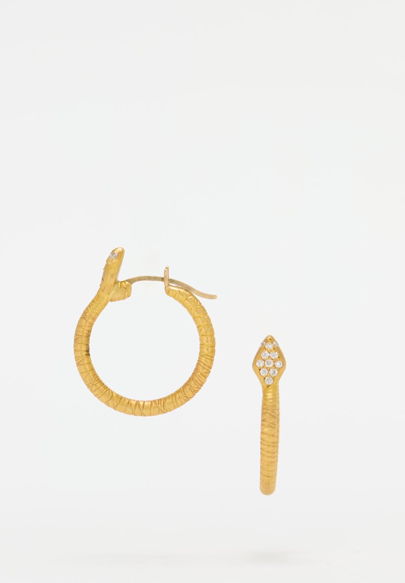 Lika Behar 22K, Diamond 'Snake' Hoop Earrings	