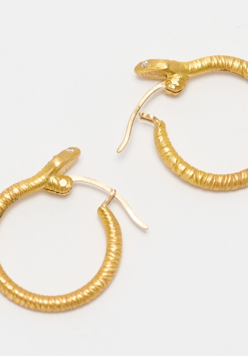 Lika Behar 22K, Diamond 'Snake' Hoop Earrings	