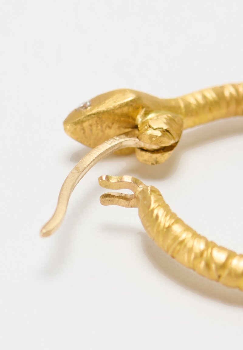 Lika Behar 22K, Diamond 'Snake' Hoop Earrings	