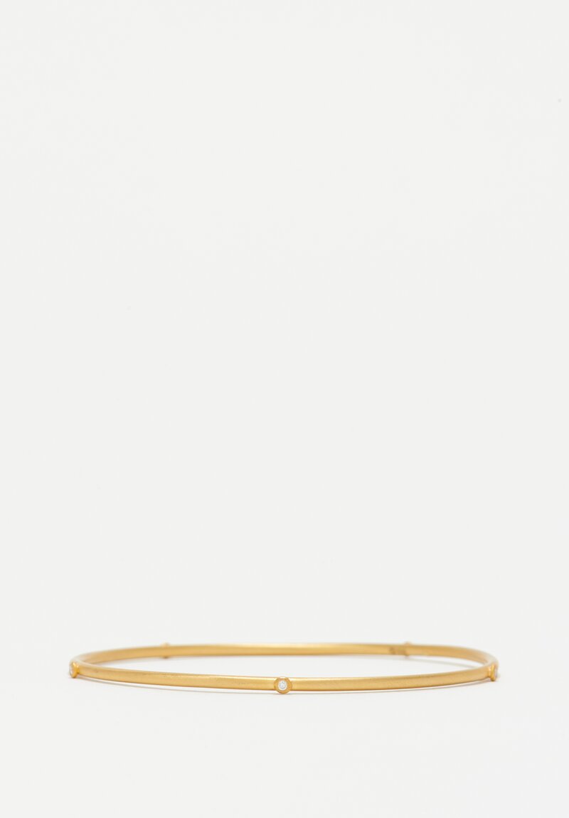 Lika Behar 22K, Diamonds 'Hammered' Thin Bangle Bracelet	