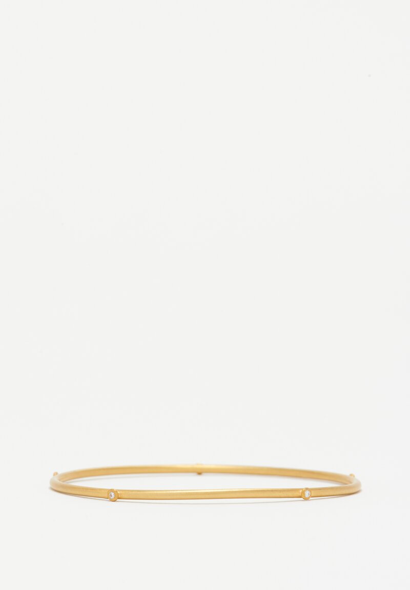 Lika Behar 22K, Diamonds 'Hammered' Thin Bangle Bracelet	