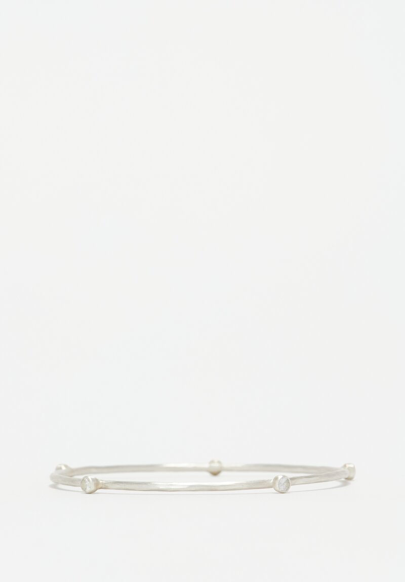 Lika Behar Sterling Silver & White Sapphires Bangle Bracelet	
