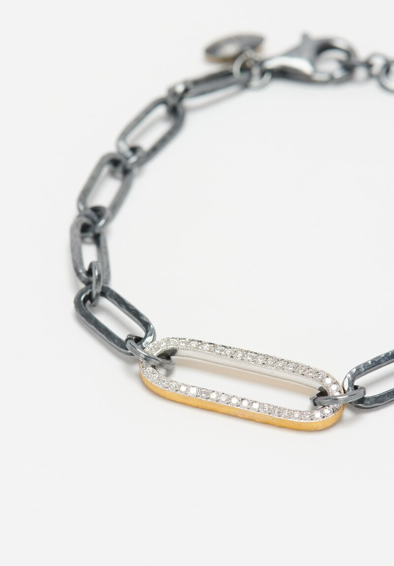 Lika Behar 22K, Oxidized Silver & Diamonds 'Chill-Link' Bracelet	